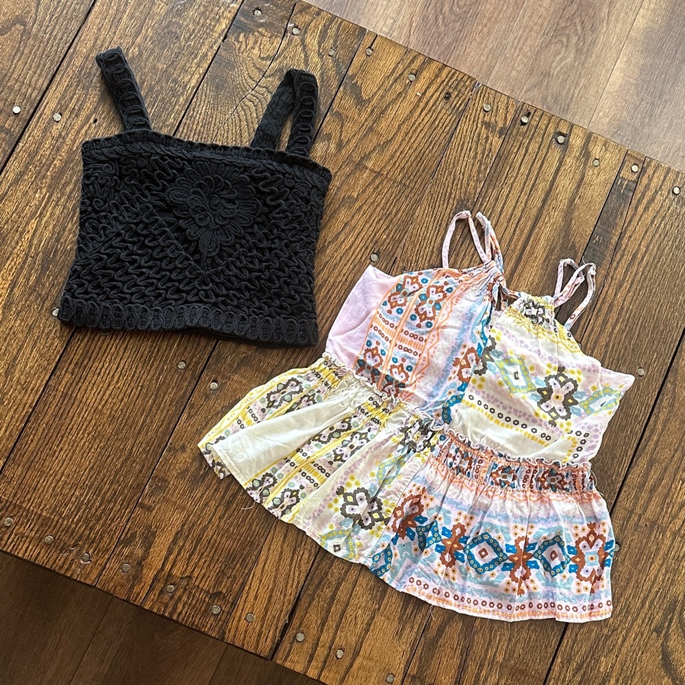 Chelsea & Violet Black and Multicolor Kids Tank Tops